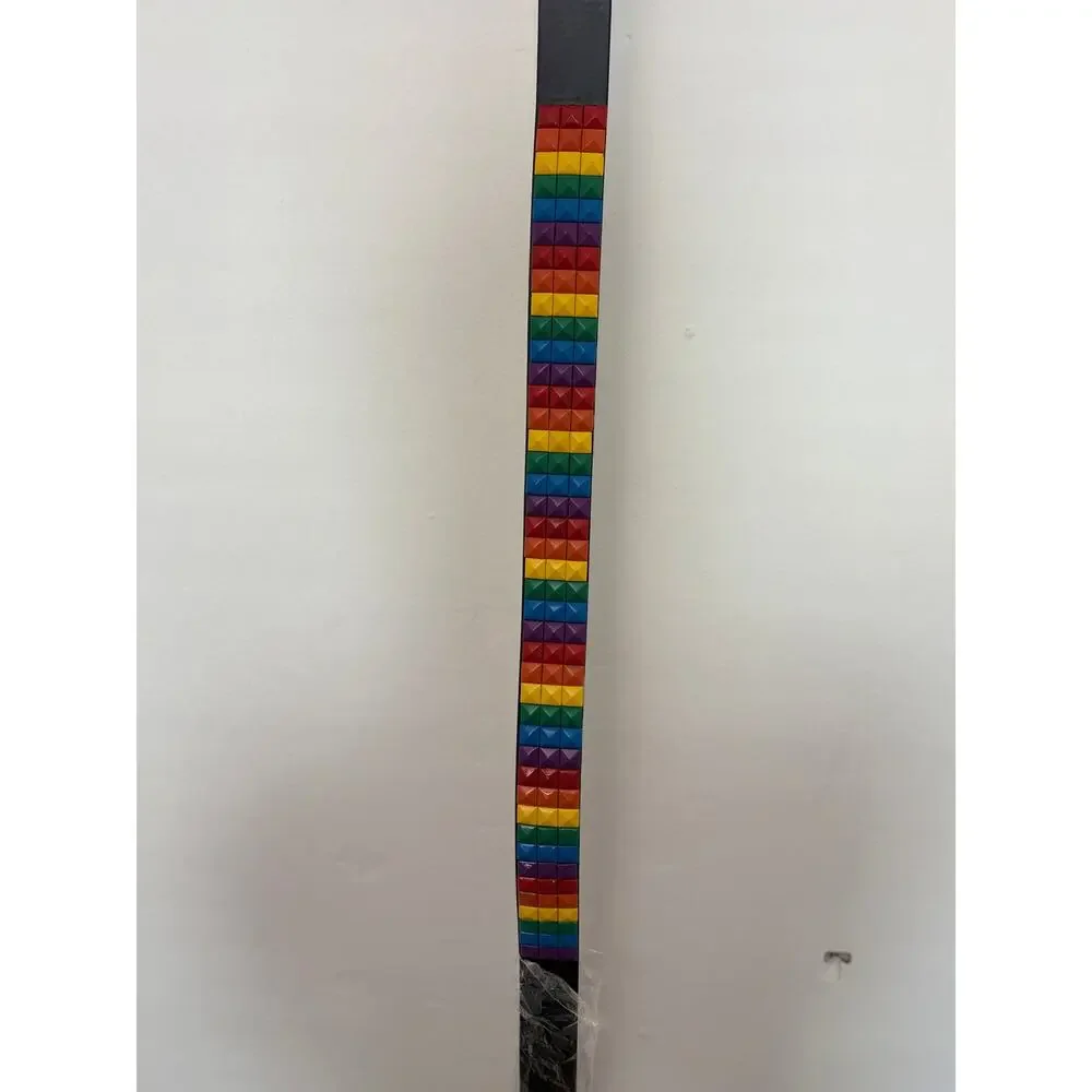 Rainbow Lego Brick Black Belt NWT